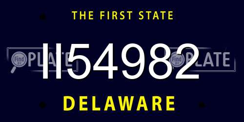 II54982 Delaware License Plate