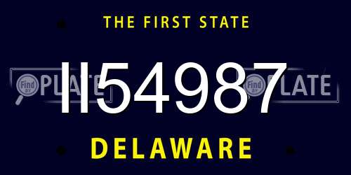 II54987 Delaware License Plate