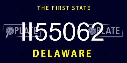 II55062 Delaware License Plate