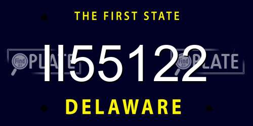 II55122 Delaware License Plate