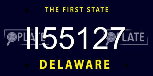II55127 Delaware License Plate