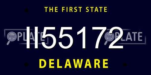 II55172 Delaware License Plate