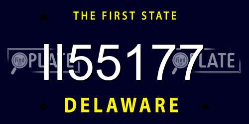 II55177 Delaware License Plate