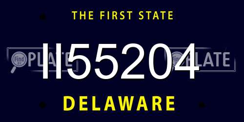 II55204 Delaware License Plate