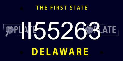 II55263 Delaware License Plate