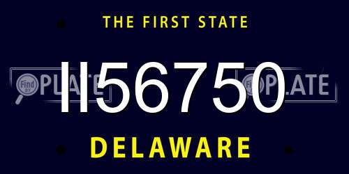 II56750 Delaware License Plate