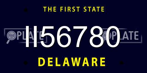 II56780 Delaware License Plate