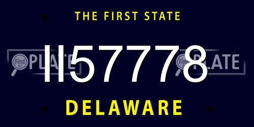 II57778 Delaware License Plate