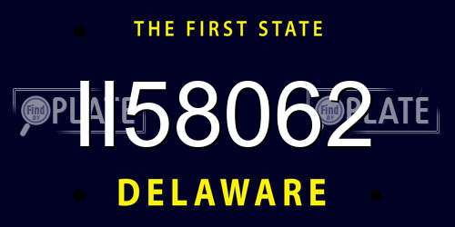 II58062 Delaware License Plate