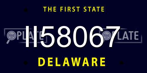 II58067 Delaware License Plate