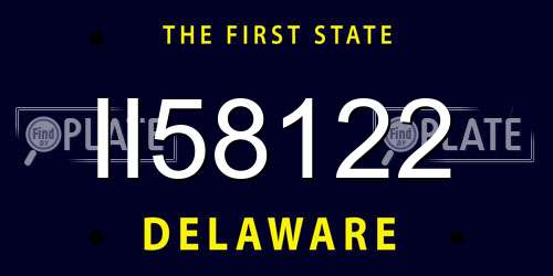 II58122 Delaware License Plate