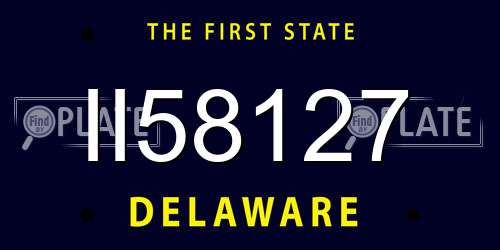 II58127 Delaware License Plate