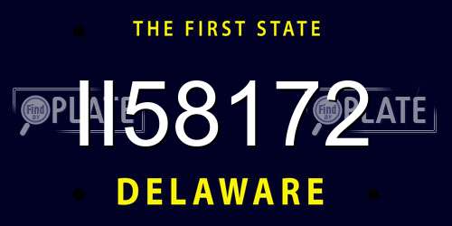 II58172 Delaware License Plate