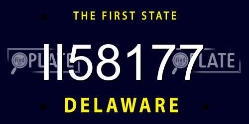 II58177 Delaware License Plate