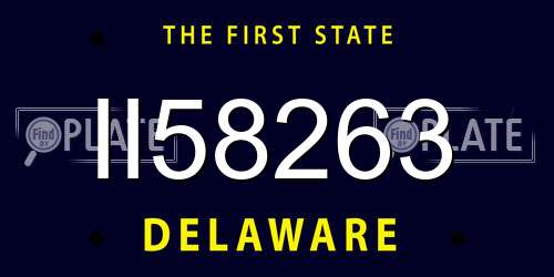 II58263 Delaware License Plate
