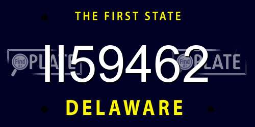 II59462 Delaware License Plate