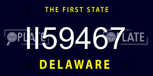 II59467 Delaware License Plate