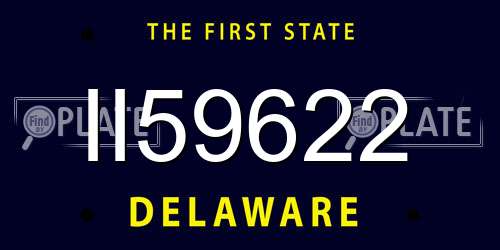 II59622 Delaware License Plate