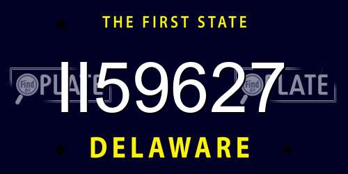 II59627 Delaware License Plate