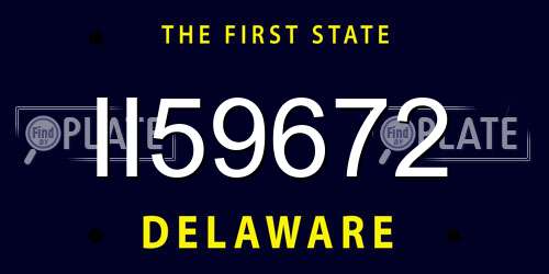 II59672 Delaware License Plate
