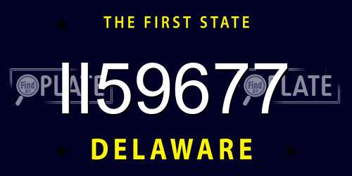 II59677 Delaware License Plate