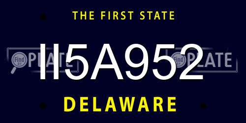 II5A952 Delaware License Plate