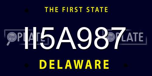 II5A987 Delaware License Plate