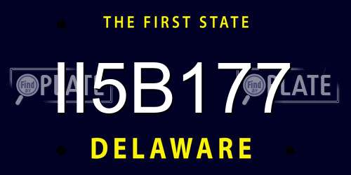 II5B177 Delaware License Plate