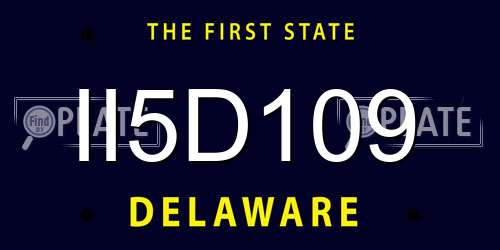 II5D109 Delaware License Plate