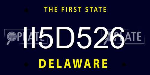 II5D526 Delaware License Plate
