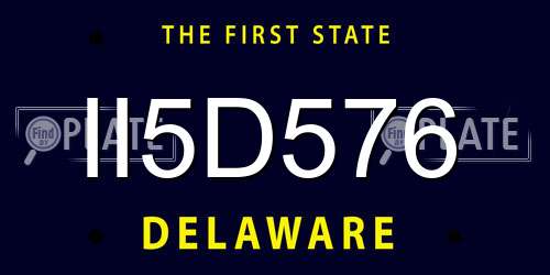 II5D576 Delaware License Plate