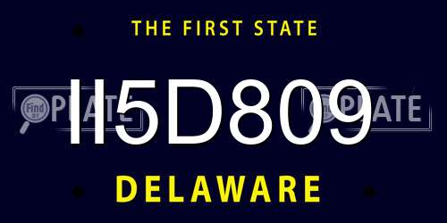 II5D809 Delaware License Plate