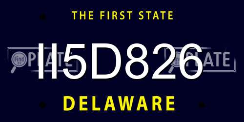 II5D826 Delaware License Plate