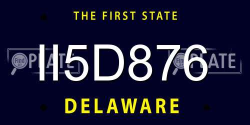 II5D876 Delaware License Plate