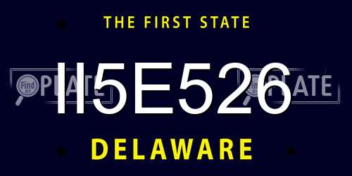 II5E526 Delaware License Plate