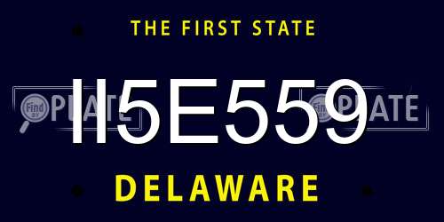 II5E559 Delaware License Plate