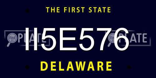 II5E576 Delaware License Plate