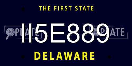 II5E889 Delaware License Plate
