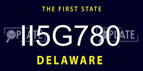 II5G780 Delaware License Plate