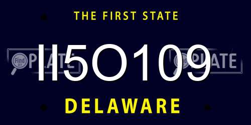 II5O109 Delaware License Plate