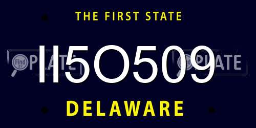 II5O509 Delaware License Plate
