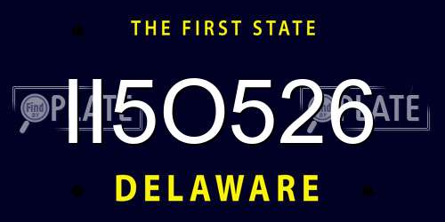 II5O526 Delaware License Plate