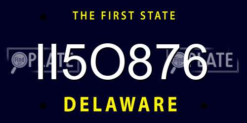 II5O876 Delaware License Plate