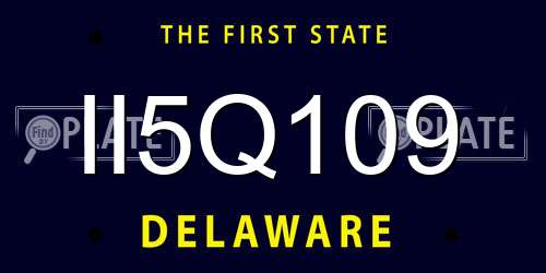 II5Q109 Delaware License Plate