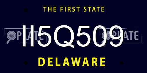II5Q509 Delaware License Plate