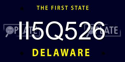 II5Q526 Delaware License Plate