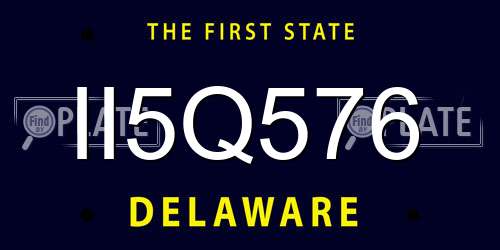 II5Q576 Delaware License Plate