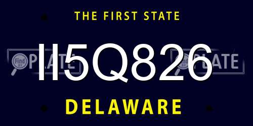 II5Q826 Delaware License Plate