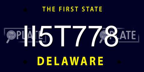 II5T778 Delaware License Plate