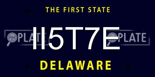II5T7E Delaware License Plate